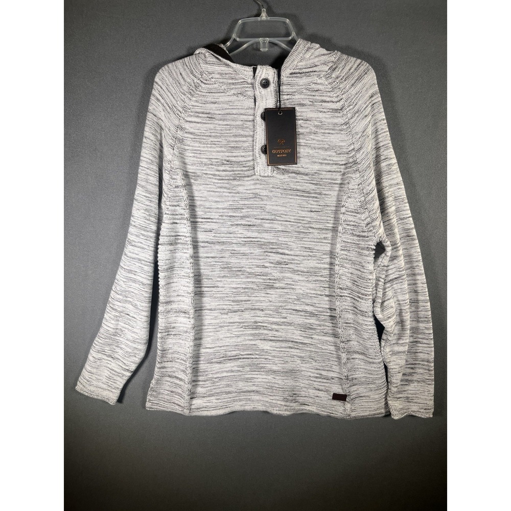 OUTPOST MAKERS Men's Quarter Button Hooded Sweatshirt Size L NWT The Buckle